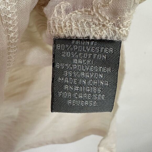 Retro-ology Womens Lightweight Embroidered  Top. Ivory Color. Size Large - Picture 7 of 8